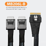 ICY DOCK SlimSAS 8i SFF-8654 to 2X OCuLink 4i SFF-8611 Cable - 0.5M