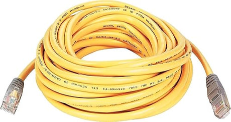 Belkin 25ft 10/100BT RJ45M/RJ45M CAT5E Crossover Cable (Yellow) with Molded Boot (Gray)