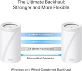 TP-Link Tri-Band WiFi 7 BE22000 Whole Home Mesh System (Deco BE85) | 12-Stream 22 Gbps | 2× 10G + 2× 2.5G Ports Wired Backhaul, 8× High-Gain Antennas | VPN, AI-Roaming, 4×4 MU-MIMO, HomeShield(2-Pack) WiFi 7 BE22000, 2-Pack