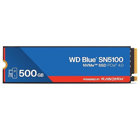 SANDISK 500GB WD Blue SN5100 NVMe SSD - M.2 2280, PCIe Gen 4.0, Internal Solid State Drive - Read Speeds Up to 6,600MB/s, Upgrade Storage for PC/Laptops - WDS500G5B0E