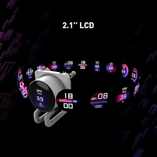 MSI MPG CORELIQUID P13 360 White - AIO ARGB CPU Liquid Cooler - 360mm Radiator - LGA 1851 / AM5 Ready - IPS 2.1 LCD Screen - Triple 120mm ARGB PWM Fans - Uni Bracket - White