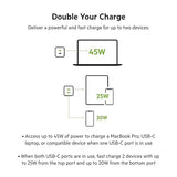 Belkin BoostCharge Pro 45W Dual USB-C GaN Wall Charger, Multi-Port Charger w/ 2X USB-C PD 3.0 Fast Charge Ports for MacBook, iPhone, iPad, Galaxy, Google Pixel, & More + USB-C to USB-C Cable - White Includes USB-C to USB-C Cable