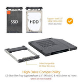 ICY DOCK 2.5 SSD / HDD Hot-Swap SATA Mobile Rack for 9.5mm Ultra Slim CD/DVD-ROM Optical Bay | ToughArmor MB411SPO-2B (Fits 9.5mm Height ODD Slot)