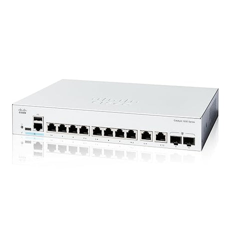 Cisco Catalyst 1200-8T-E-2G Smart Switch, 8 Port GE, Ext PS, 2x1GE Combo, Limited Lifetime Protection (C1200-8T-E-2G)