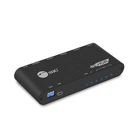SIIG 1x4 HDMI 4K HDR Splitter - 4K@60Hz, HDCP 2.2, 18Gbps, Auto Scaling, Cascadable, Firmware Upgradable, 1 in 4 Out, TAA Compliant (CE-H22Y11-S1) 1 to 4