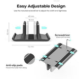 MP Mobile Pixels Upright Laptop Cradle Stand 3-in-1 Design, Adjustable Desktop Aluminum Stand for Smartphones, Tablets, Laptops, Books (Black)