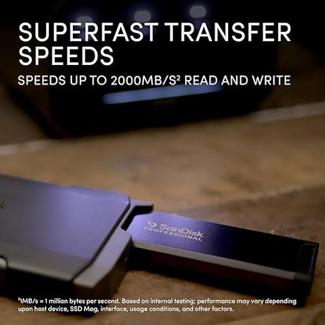 SanDisk Professional 0TB PRO-Blade Transport - Portable and Modular NVMe SSD, Up to 2000MB/s, USB-C, USB 3.2 gen 2x2, Solid State Drive - SDPM2NB-0000-GBAND