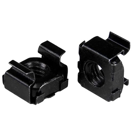 StarTech.com M6 Cage Nuts - 50 Pack, Black - M6 Mounting Cage Nuts for Server Rack & Cabinet (CABCAGENUT6B) 50-M6 Black Cage Nuts Nuts