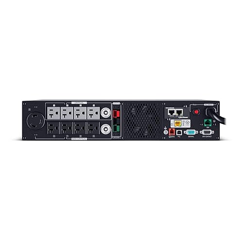 CyberPower PR3000RTXL2UCN Smart App Sinewave UPS Battery Backup and Surge Protector, 3000VA/3000W, 9 Outlets, 2U Rack/Tower, Pre-Installed RMCARD205, EBM Option, Built-in Cloud Monitoring