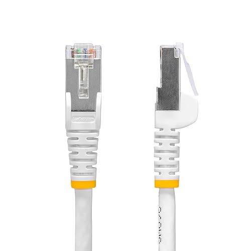 StarTech.com 25ft White CAT8 Ethernet Cable, Snagless RJ45, 25G/40G, 2000MHz, 100W PoE++, S/FTP, 26AWG Pure Bare Copper, LSZH