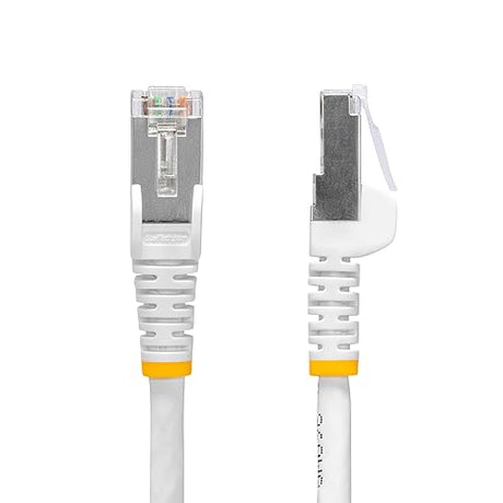 StarTech.com 3ft White CAT8 Ethernet Cable, Snagless RJ45, 25G/40G, 2000MHz, 100W PoE++, S/FTP, 26AWG Pure Bare Copper, LSZH