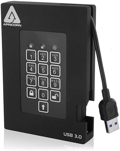 Apricorn Aegis Fortress FIPS 256 GB 140-2 Level 2 Validated 256-Bit Encrypted USB 3 External SSD (A25-3PL256-S256F)