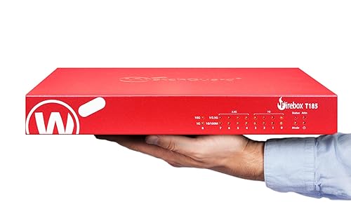 WatchGuard Firebox T185 with 1 Year Total Security Suite - High-Performance Firewall, SFP+, 2.5Gb & 1Gb Ports, Enterprise Branch Security (WGT185671) 1 Year - Trade Up Total Security Suite