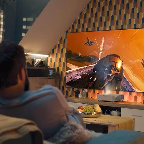 Optoma GT3500HDR Projector with Enhanced Gaming Mode 8ms Input Lag - Ultra Short Throw, 1080p Full HD, 4K HDR Input, 3800 Lumens Brightness, DuraCore Laser, Built-in Speaker, IP6X Dust Resistant Laser, Contrast: 500,000:1