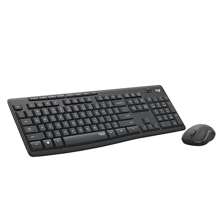 Logitech MK295 Wireless Mouse & Keyboard Combo with SilentTouch Technology, Full Numpad, Advanced Optical Tracking, Lag-Free Wireless, 90% Less Noise - Graphite Black