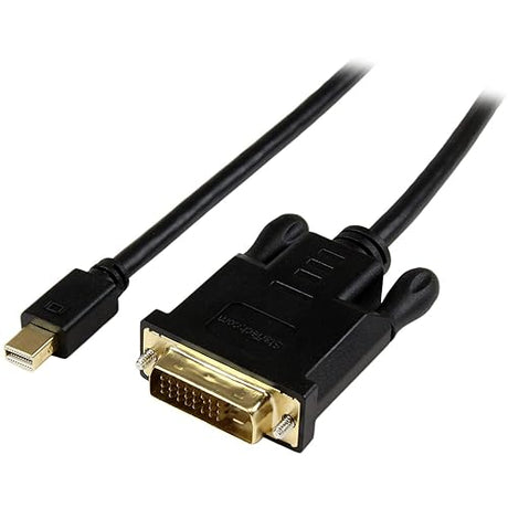 StarTech.com 3ft (0.9m) Mini DisplayPort to DVI Cable - Active Mini DP to DVI Adapter Cable - 1080p Video - mDP 1.2 to DVI-D Single Link - mDP or Thunderbolt 1/2 Mac/PC to DVI Monitor (MDP2DVIMM3BS) 3 ft Black