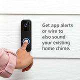 Blink Video Doorbell + Sync Module 2 — Two-way audio, HD video, two-year battery life, motion detection, chime app alerts, Works with Alexa (Black)