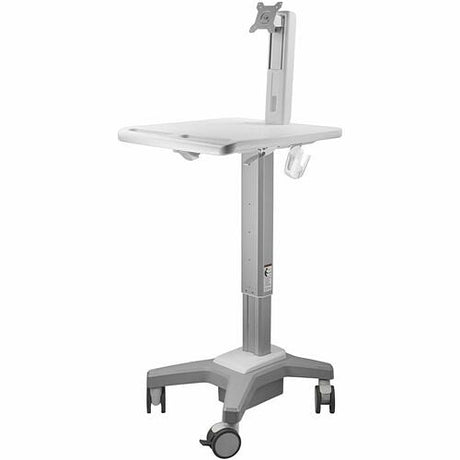 Amer Mounts Light Pedestal Medical Cart with Display Mount (Max Load 34.17 lbs) - 34.17 lb Capacity - 4 Casters - Steel, Aluminum Alloy, Plastic - 24.06 Width x 25.98 Depth x 65.08 Height - For 1 Devices - 34 Screen Supported (MCLP1MH)