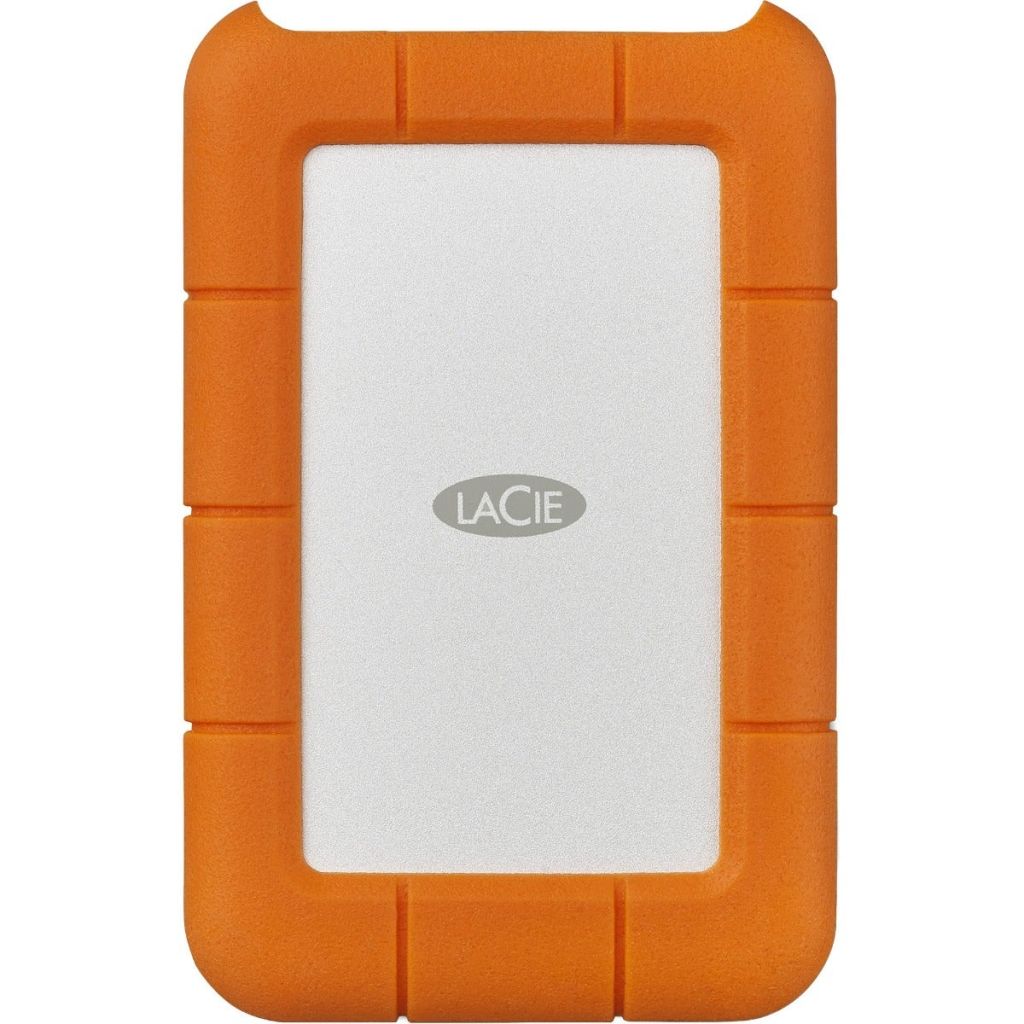 LaCie Rugged Secure External Hard Drive 2000 GB Orange, White
