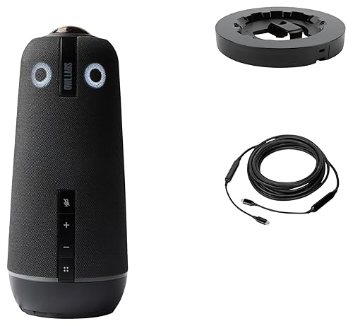 Owl Labs Meeting Owl 4+ Premium Pack - 360 Degree, 4K Smart Video Conference Camera, Microphone, and Speaker (Includes Accessories and Warranty)