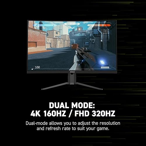 MSI MAG 321CUPDF 32-inch 3840 x 2160 (UHD) Gaming Monitor, 320Hz, Adaptive-Synch, HDMI, DisplayPort, VESA Mountable, Tilt, Height Adjustable, Speaker, 0.5ms, Black