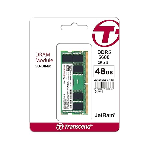 Transcend 48GB DDR5 5600 SO-DIMM 2Rx8 1.1V, RAM, Notebook/Laptop Computer Memory - JM5600ASE-48G