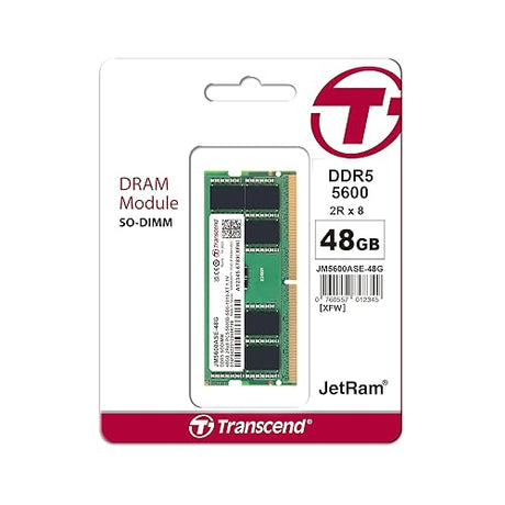 Transcend 48GB DDR5 5600 SO-DIMM 2Rx8 1.1V, RAM, Notebook/Laptop Computer Memory - JM5600ASE-48G