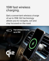 Belkin MagSafe-Compatible Wireless Car Charger 15W, Fast Charging Wireless Charger - Powerful Magnetic Vent Holder for iPhone 17, 16, 15, 14, 13 Series, Pixel 10, Secure Car Phone Mount - White Charging Mount