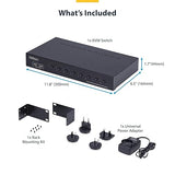 StarTech.com 8-Port DisplayPort KVM Switch w/1U Rack Mount Kit, 4K 60Hz DP 1.2, Push-Button/Hotkey Switching, TAA Compliant