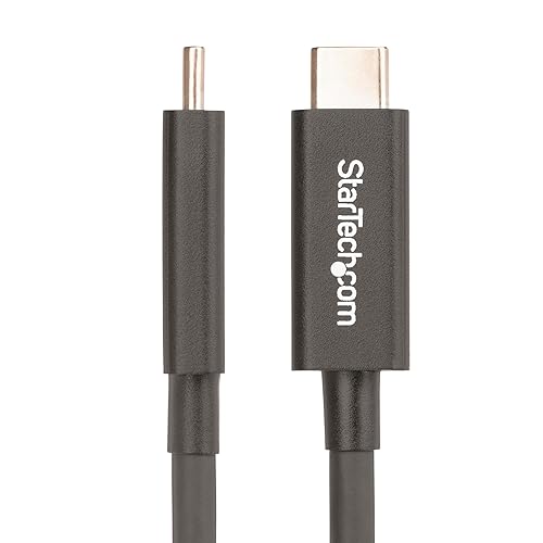 StarTech.com 6ft (2m) Active Thunderbolt 4 Cable - 40Gbps - 100W PD - 4K/8K Video - Thunderbolt Cable - Compatible w/USB4/DP Alt Mode, Thunderbolt 3, USB 3.2/Type-C (A40G2MB-TB4-CABLE)