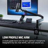 Elgato Wave Mic Arm LP - Premium Low Profile Microphone Arm with Cable Management Channels, Desk Clamp, Versatile Mounting and Fully Adjustable, perfect for Podcast, Streaming, Gaming, Home Office Low Profile Black