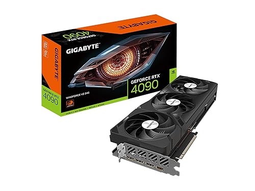 GIGABYTE GeForce RTX 4090 WINDFORCE V2 24G Graphics Card, 3X WINDFORCE Fans, 24GB 384-bit GDDR6X, GV-N4090WF3V2-24GD Video Card