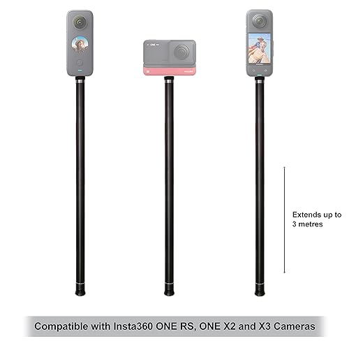 Insta360 Extra Long 3M (10ft) Invisible Selfie Stick Extension for ONE RS One X2 & X3 Ext Inv Selfie Accessories