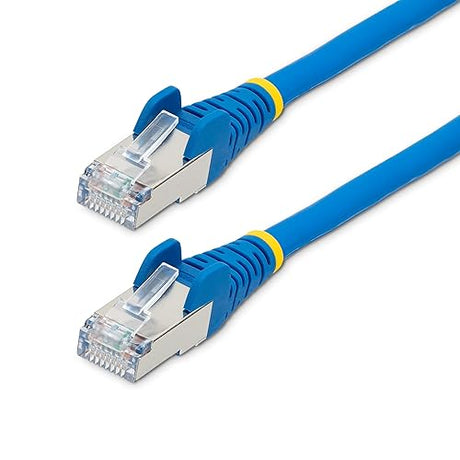 StarTech.com 6in CAT6a Ethernet Cable - Low Smoke Zero Halogen (LSZH) - 10 Gigabit 500MHz 100W PoE RJ45 S/FTP Blue Network Patch Cord Snagless w/Strain Relief (NLBL-6IN-CAT6A-PATCH)