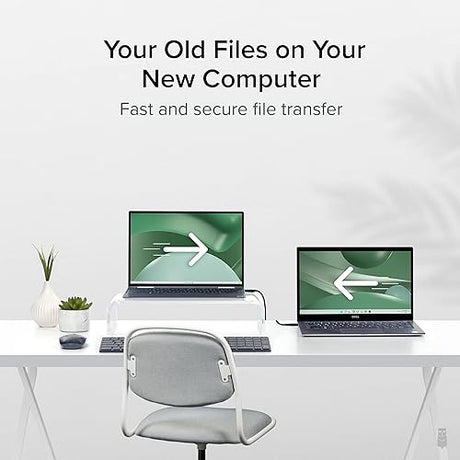 Plugable Windows Transfer Cable 6.6ft (2m), Thunderbolt 10Gbps, Bundled with Bravura Software for Windows PC to PC Migration - Unlimited Uses. Works Between Thunderbolt 3/4, USB4 PCs