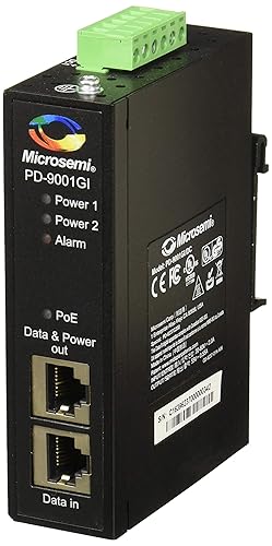 Microsemi PD-9001GI/DC PoE Injector, 30W, 1 Output Connector, Black