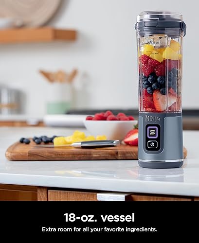 Ninja Blast Portable Blender, Cordless, 18oz. Vessel, Personal Blender for Shakes & Smoothies, BPA Free, Leakproof Lid & Sip Spout, USB-C Rechargeable, Dishwasher Safe Parts, Denim Blue, BC151NVC