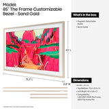 SAMSUNG 85-inch The Frame Customizable Bezel - Sand Gold (VG-SCFF85SGMZA) [Canada Version] (Compatible with All Frame Models 2021 Onwards) 85 Inch Sand Gold Metal