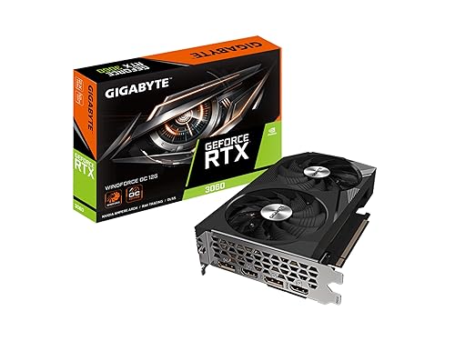 GIGABYTE GeForce RTX 3060 WINDFORCE OC 12G (REV2.0) Graphics Card, 2X WINDFORCE Fans, 12GB 192-bit GDDR6, GV-N3060WF2OC-12GD REV2.0 Video Card