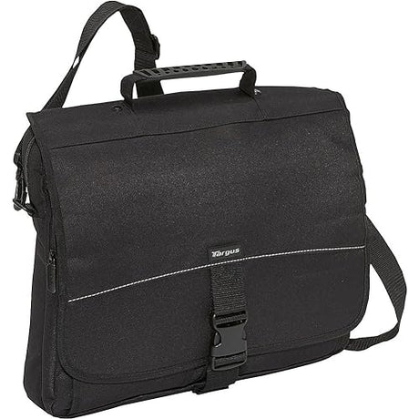 Targus Laptop Bag Carrying Case for 15.6-Inch Laptops Messenger Bag Slim Laptop Bag for Men Women, Bags for HP laptops, Microsoft, Dell, Lenovo, and Apple Laptops, Women/Mens Work Bag, Black(TCM004US)