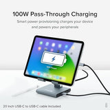 Plugable 8-in-1 USB C Hub for iPad with Stand, 100W Pass-Through Charging, USB C Docking Station for iPad, 1x HDMI, 2X USB, Audio, SD, Driverless, Compatible with Windows, iPadOS, Phones, Tablets