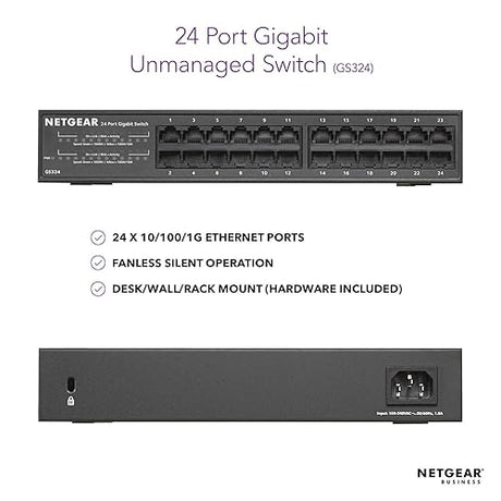 NETGEAR Gigabit Ethernet Unmanaged Switch 24 port