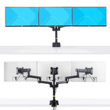 StarTech.com Triple Monitor Desk Mount for Up to Three 27in Screens, VESA 75x75/100x100, Tool-Less Arm Adjustments