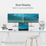 Plugable 7-in-1 USB-C DisplayLink Dock – Dual 4K HDMI (Requires DisplayLink Driver), 100W PD Charging, USB4 & Thunderbolt Compatible, Gigabit Ethernet, USB-A/C, SD Card – for Mac & Windows Laptops