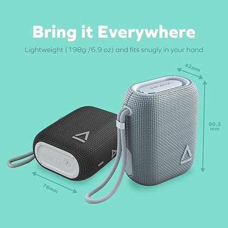 Creative MUVO Flex Portable Waterproof Bluetooth 5.3 Speaker with Auracast, Up to 10 Hours of Battery Life, IP67 Waterproof, and Powerful Bass Performance (Gray)