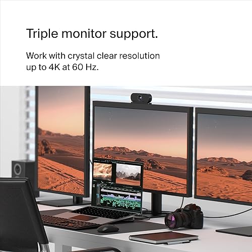 Belkin Connect 11-in-1 Universal USB-C Pro Dock w/ 3-Monitor Support, Silicon Motion Technology - Works with Mac, Windows, and Chromebook - 100W PD w/ 10Gbps Transfer Speeds & 2.5Gbps Ethernet - Grey