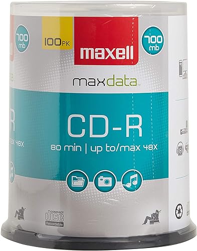 Maxell CD-R Discs 700MB/80min 48x Spindle Silver 100/Pack 648200