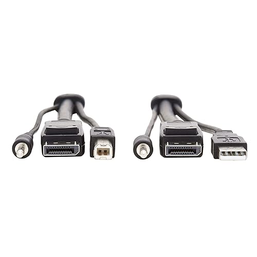 TRIPP LITE P783-010 Tripp Lite DisplayPort KVM Cable Kit, 3 in 1-4K DisplayPort, USB, 3.5 mm Audio (3xM/3xM), 4:4:4, 10 ft., Black,