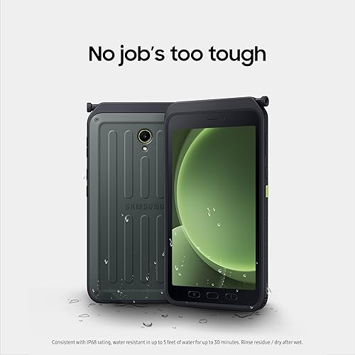 SAMSUNG Galaxy Tab Active5 Enterprise Edition 5G LTE Unlocked 8” 128GB Android Tablet for Industrial, Field Work, Advanced Security, Rugged Design, US Version, 2024, SM-X307UZGAN14, Black Green