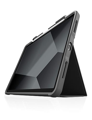 STM Dux Plus, Ultra Protective Case for iPad Air 5th/4th Gen - Apple Pencil Holder Supports Charging - Rugged & Drop Tested (MIL-STD-810H) - Smart Sleep/Wake Cover - Black (stm-222-286JT-01)